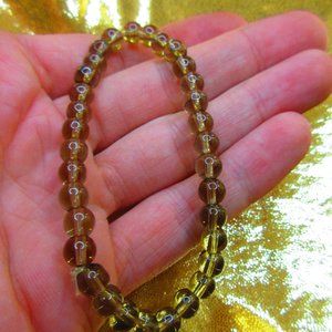 Smoky Quartz 6mm Round 7" Stretchy Gemstone Bracelet